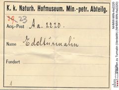 Etiketten zu Turmalin (Verdelith) (NHMW-MIN-Aa2220)